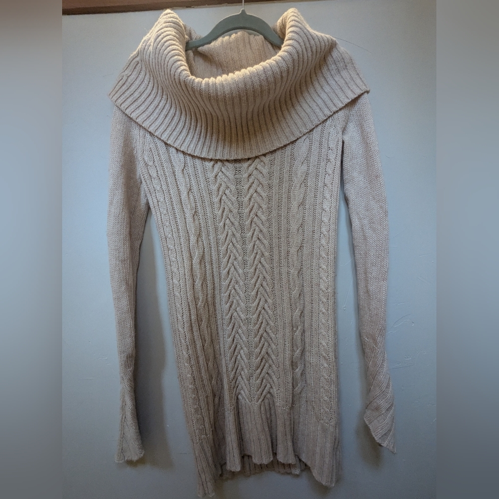Knit Turtleneck Tunic Sweater